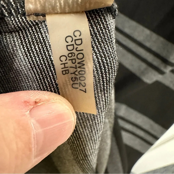 Calvin Klein dress, size 4, black and grey stripe, gold zipper, office, date - Picture 4 of 5